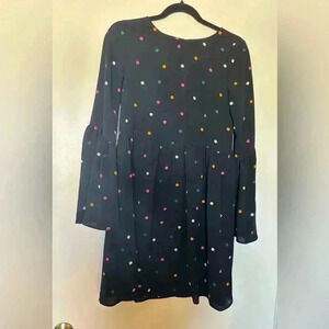 ASOS Black Mini Dress with Color Polka Dots and Bell Sleeves